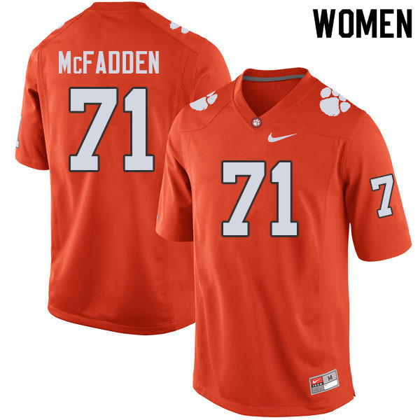 Women #71 Jordan McFadden Clemson Tigers College Football Jerseys Sale-Orange - Click Image to Close